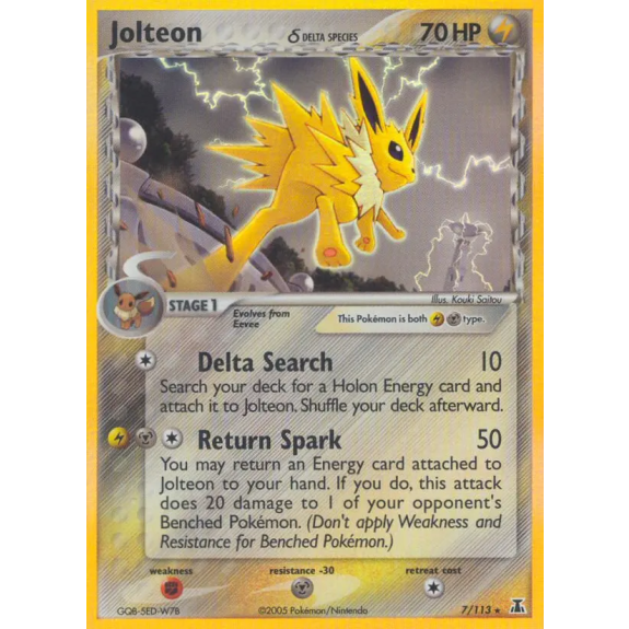 Jolteon δ #7 (Delta Species) · Reverse Holo · Near Mint