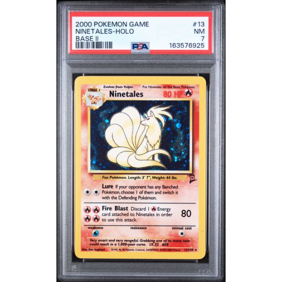 NINETALES-HOLO #13 BASE II PSA 7