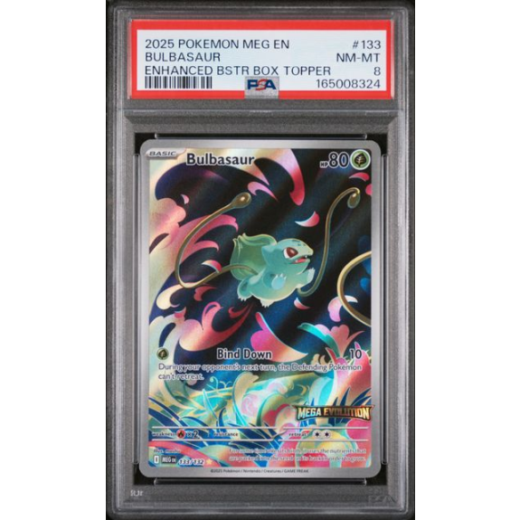 BULBASAUR #133 ENHANCED BSTR BOX TOPPER PSA 8
