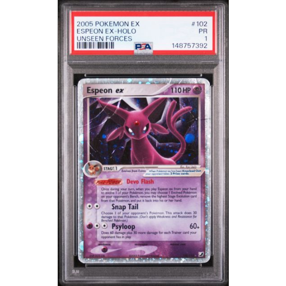 ESPEON EX-HOLO #102 UNSEEN FORCES PSA 1